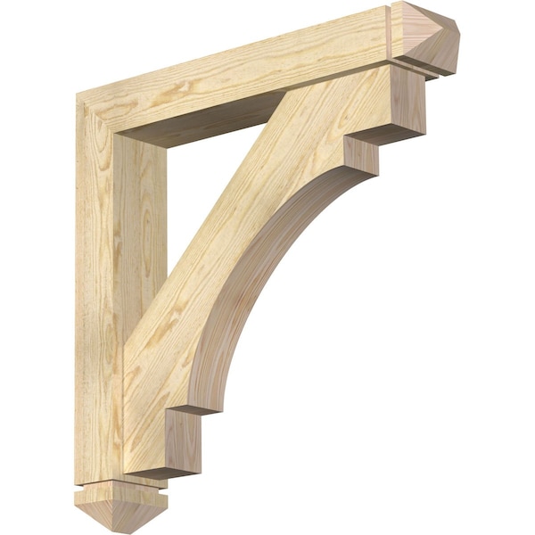 Ekena Millwork Merced Arts and Crafts Rough Sawn Bracket w/ Offset Brace, Douglas Fir, 6"W x 34"D x 34"H BKT0604X34X34MRC03RDF - main
